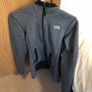 North face wool/fur type zip up jacket